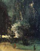 James Abbot McNeill Whistler Nocturne in Black and Gold,the Falling Rocket France oil painting artist